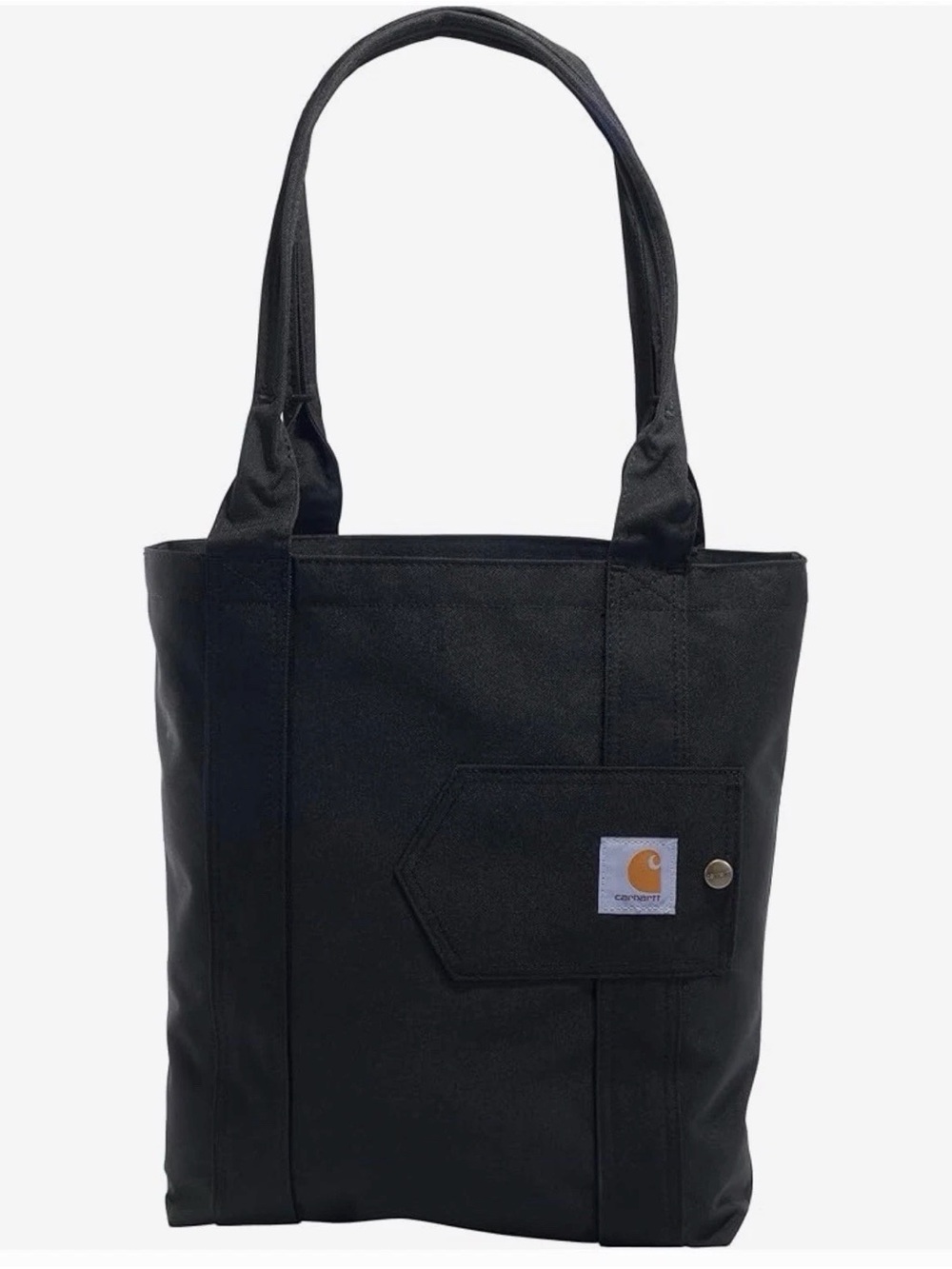 Carhartt Black Canvas Shoulder Tote with Front Flap Pocket